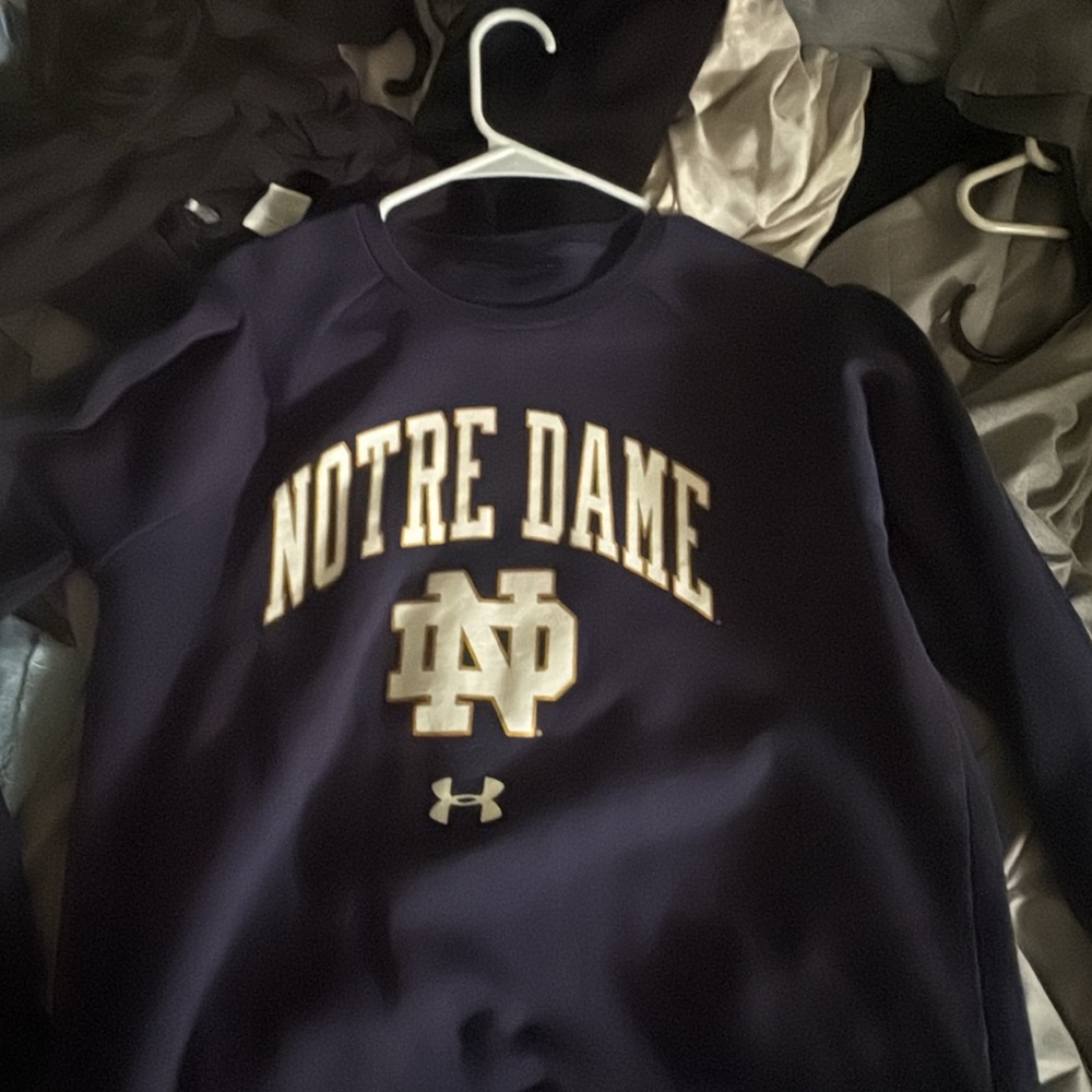 Under Armour Navy Notre Dame Crewneck
